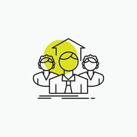 Team. Business. teamwork. group. meeting Line Icon vector