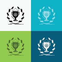 award. cup. prize. reward. victory Icon Over Various Background. glyph style design. designed for web and app. Eps 10 vector illustration