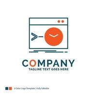 Admin. command. root. software. terminal Logo Design. Blue and Orange Brand Name Design. Place for Tagline. Business Logo template. vector