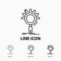 seo. search. optimization. process. setting Icon in Thin. Regular and Bold Line Style. Vector illustration