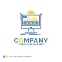 dashboard. admin. monitor. monitoring. processing Blue Yellow Business Logo template. Creative Design Template Place for Tagline. vector