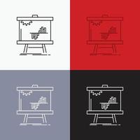 Business. chart. data. graph. stats Icon Over Various Background. Line style design. designed for web and app. Eps 10 vector illustration