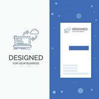 Business Logo for sync. processing. data. dashboard. arrows. Vertical Blue Business .Visiting Card template vector