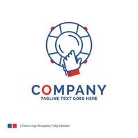 Company Name Logo Design For emergency. guard. help. insurance. lifebuoy. Blue and red Brand Name Design with place for Tagline. Abstract Creative Logo template for Small and Large Business. vector