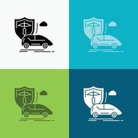 car. hand. insurance. transport. safety Icon Over Various Background. glyph style design. designed for web and app. Eps 10 vector illustration