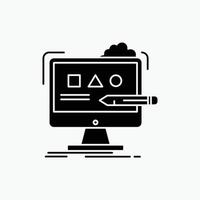 Art. computer. design. digital. studio Glyph Icon. Vector isolated illustration