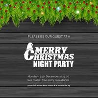 Merry Christmas Night Party background vector