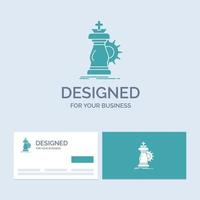 strategy. chess. horse. knight. success Business Logo Glyph Icon Symbol for your business. Turquoise Business Cards with Brand logo template. vector
