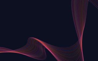 Wave with shadow. Abstract Red lines on a background vector