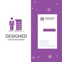 Business Logo for Business. explanation. graph. meeting. presentation. Vertical Purple Business .Visiting Card template. Creative background vector illustration