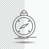 compass. direction. navigation. gps. location Line Icon on Transparent Background. Black Icon Vector Illustration