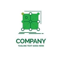 Data. framework. App. cluster. complex Flat Business Logo template. Creative Green Brand Name Design. vector