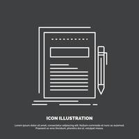 Business. document. file. paper. presentation Icon. Line vector symbol for UI and UX. website or mobile application