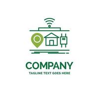 IOT. gadgets. internet. of. things Flat Business Logo template. Creative Green Brand Name Design. vector