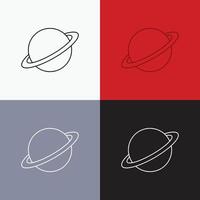 planet. space. moon. flag. mars Icon Over Various Background. Line style design. designed for web and app. Eps 10 vector illustration