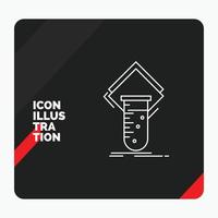 Red and Black Creative presentation Background for Chemistry. lab. study. test. testing Line Icon vector