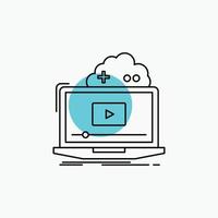 Cloud. game. online. streaming. video Line Icon vector