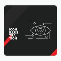 fondo de presentación creativa rojo y negro para avanzados. futuro. gen. Ciencias. tecnología. icono de línea de ojo vector