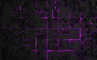 3D rendering Cube abstract technology background with colored bright lighting under the cube. futuristic wallpaper. photo