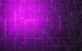 3D rendering Cube abstract technology background with colored bright lighting under the cube. futuristic wallpaper. photo