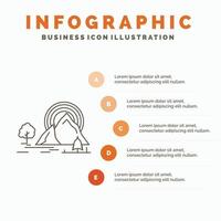 Mountain. hill. landscape. nature. rainbow Infographics Template for Website and Presentation. Line Gray icon with Orange infographic style vector illustration