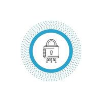 Security. cyber. lock. protection. secure Line Icon. Vector isolated illustration