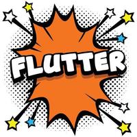 flutter Pop art comic speech bubbles book sound effects vector