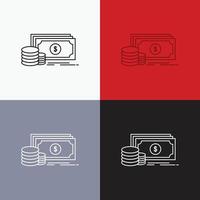 Finance. investment. payment. Money. dollar Icon Over Various Background. Line style design. designed for web and app. Eps 10 vector illustration