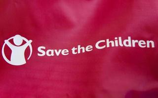 Belgrade, Serbia, 2020 - Save the Children Fund logo in Belgrade, Serbia. Fund was established in the United Kingdom in 1919 to improve the lives of children photo