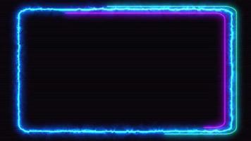 abstrakter heller Neonrahmen auf schwarzem Hintergrund. Lasershow-Loop-Animation. 4k-Video video