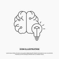 idea. business. brain. mind. bulb Icon. Line vector gray symbol for UI and UX. website or mobile application