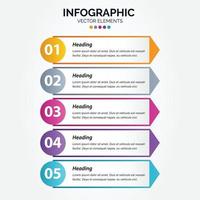 Timeline 5 options Vertical Infographic for presentations workflow process diagram flow chart report vector