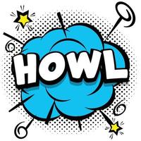 howl Comic bright template with speech bubbles on colorful frames vector