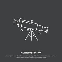 telescope. astronomy. space. view. zoom Icon. Line vector symbol for UI and UX. website or mobile application