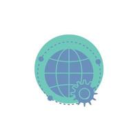 connected. online. world. globe. multiplayer Glyph Icon. vector