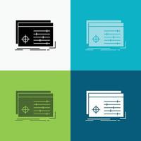 File. object. processing. settings. software Icon Over Various Background. glyph style design. designed for web and app. Eps 10 vector illustration