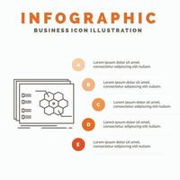 juego. estratégico. estrategia. táctica. plantilla de infografía táctica para sitio web y presentación. icono de línea gris con ilustración de vector de estilo infográfico naranja