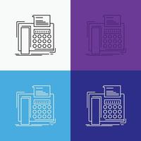 fax. message. telephone. telefax. communication Icon Over Various Background. Line style design. designed for web and app. Eps 10 vector illustration