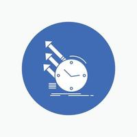 detection. inspection. of. regularities. research White Glyph Icon in Circle. Vector Button illustration