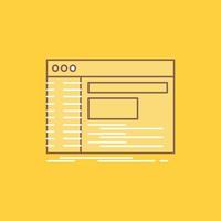 Admin. console. panel. root. software Flat Line Filled Icon. Beautiful Logo button over yellow background for UI and UX. website or mobile application vector