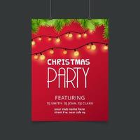 Christmas card design with elegant design and red background vector