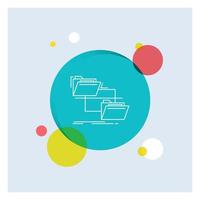 folder. file. management. move. copy White Line Icon colorful Circle Background vector