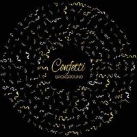 Gold Confetti Isolated On black Background. Celebrate Vector Illustration