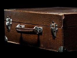 Old dusty retro suitcase for medical devices from the last century. photo