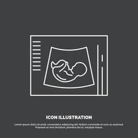 Maternity. pregnancy. sonogram. baby. ultrasound Icon. Line vector symbol for UI and UX. website or mobile application