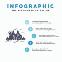 Nature. hill. landscape. mountain. water Infographics Template for Website and Presentation. GLyph Gray icon with Blue infographic style vector illustration.