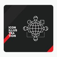 Red and Black Creative presentation Background for Function. instruction. logic. operation. meeting Line Icon vector