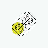medicine. Pill. drugs. tablet. packet Line Icon vector