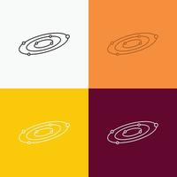 Galaxy. astronomy. planets. system. universe Icon Over Various Background. Line style design. designed for web and app. Eps 10 vector illustration