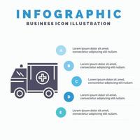 ambulance. truck. medical. help. van Infographics Template for Website and Presentation. GLyph Gray icon with Blue infographic style vector illustration.